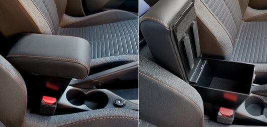 Accoudoir réglable avec grand espace de rangement pour les nouvelles Peugeot 208 et 2008