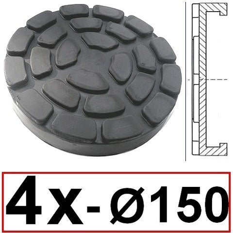 Ravaglioli 2 post Lift Rubber Pads - external d. 150 mm-4 pcs-supports