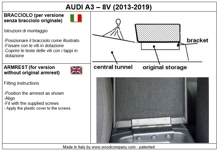 Audi A3 8V (2013-2019) armrest