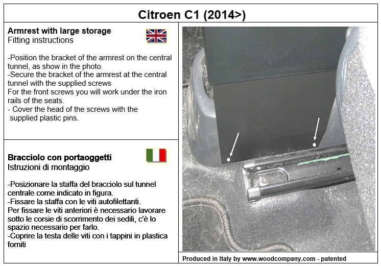 Citroën C1 (2014-2022) bracciolo