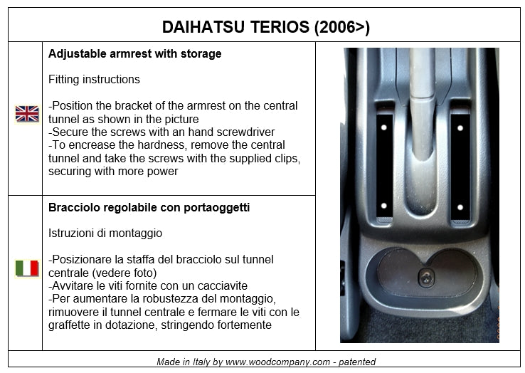 Daihatsu Terios (dal 2006) bracciolo