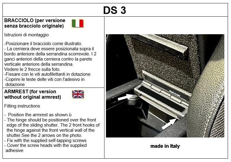 DS3 armrest
