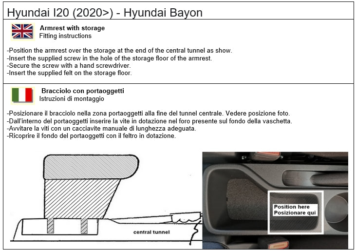 Hyundai Bayon bracciolo