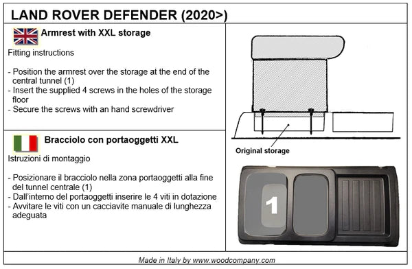 LR Defender 90 - 110 - 130 L663 bracciolo - installazione invisibile