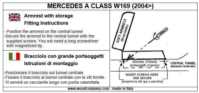 Mercedes Classe A W169 2004-2012 armsteun - installatie onzichtbare