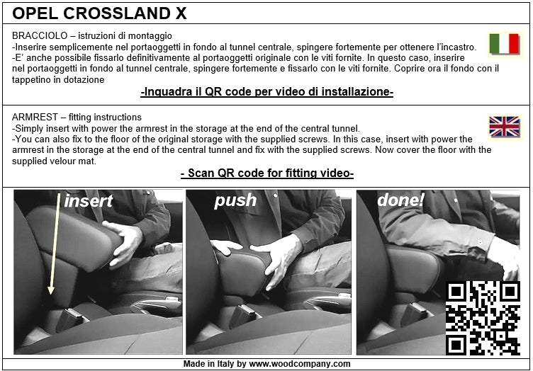 Opel Crossland X apoyabrazos - instalación por encaje