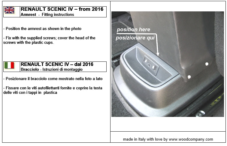 Renault Scenic 4 Phase (ab 2016) Mittelarmlehne - unsichtbare Montage