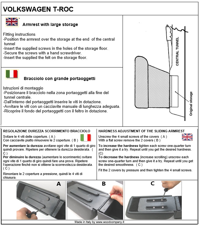 Volkswagen T-Roc apoyabrazos - instalación invisible