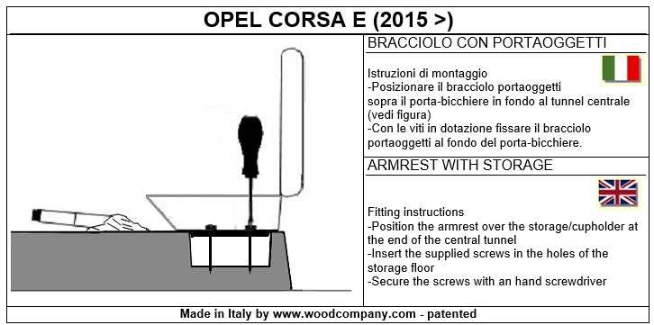 Opel Corsa E (2015-2019) armsteun - installatie onzichtbare