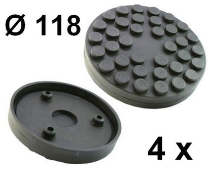 Tampons pont élévateur d.extérieur 118 mm-4 pcs-caoutchouc-3 chevilles