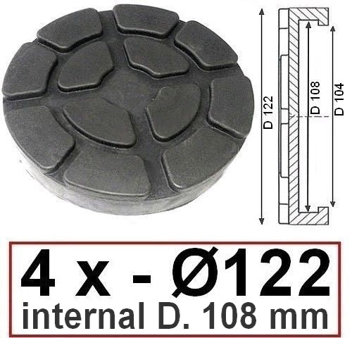 Ravaglioli 2 post Lift Rubber Pads - external d. 122 mm-4 pcs-supports