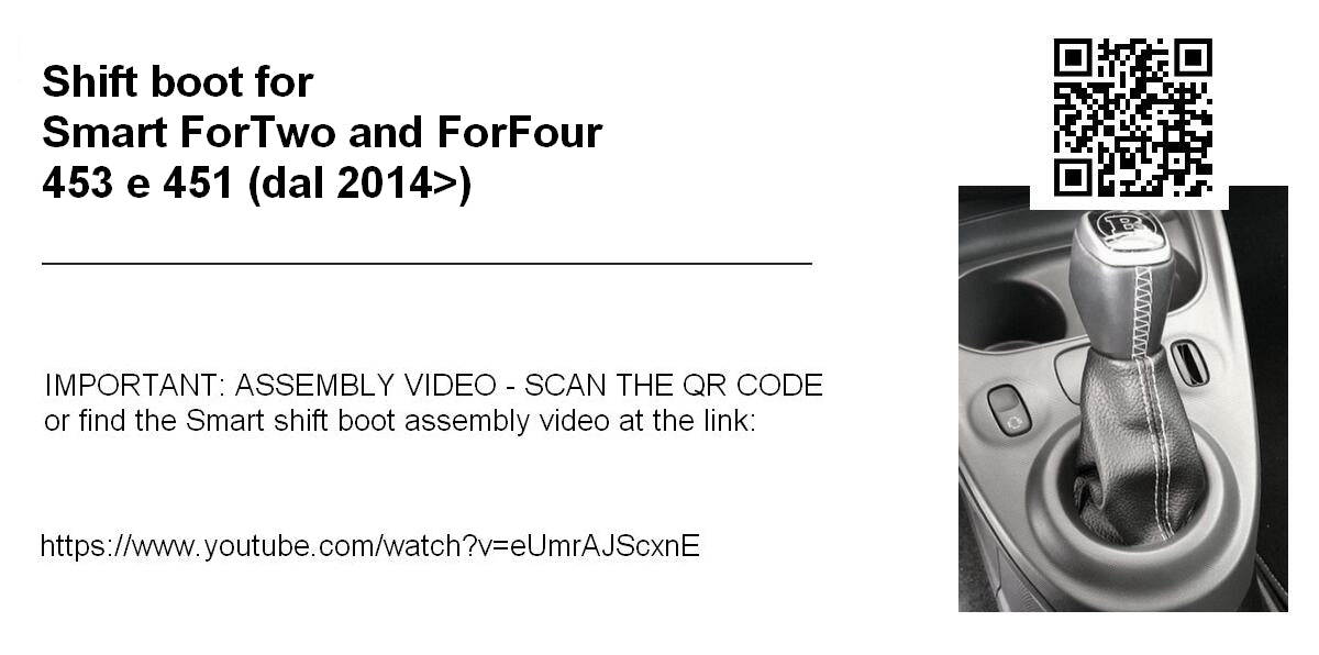 Gear Shift Boot for Smart 453 and 451 (from 2014) - Eco Leather