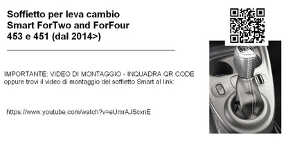 Soufflet de levier de vitesse pour Smart 453 et 451 - cuir écologique