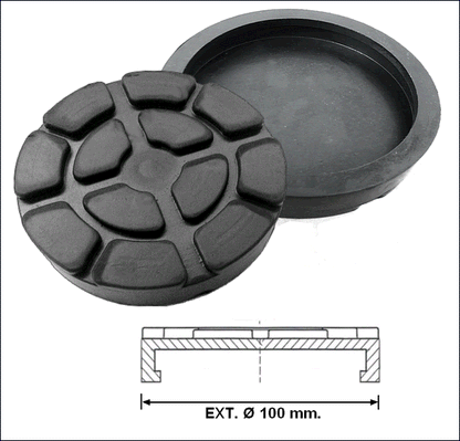 Ravaglioli 2 post Lift Rubber Pads - external d. 100 mm-4 pcs-supports