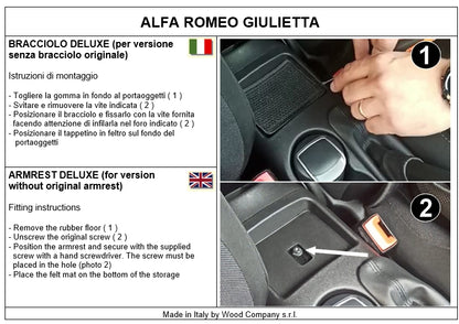 Alfa Romeo Giulietta - armrest mod. DELUXE - fitting without drilling