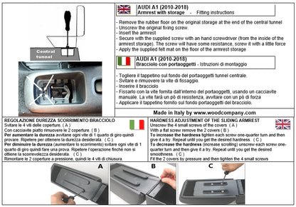 Audi A1 (2010-2018) - υποβραχιόνιο - εγκατάσταση χωρίς τρύπες