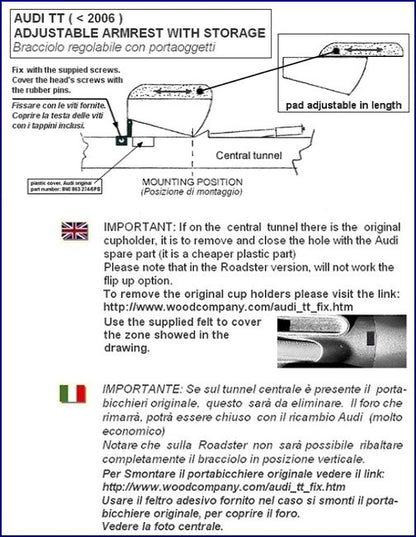 Audi TT MK1 (1998-2006) armrest
