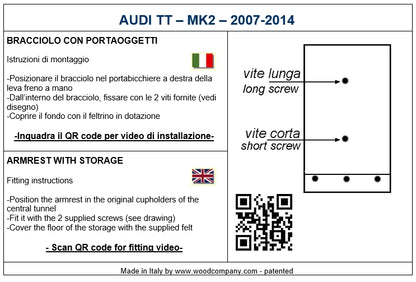 アウディTT (2007-2014) アームレスト - 目に見えないインスタレーション - audi TT