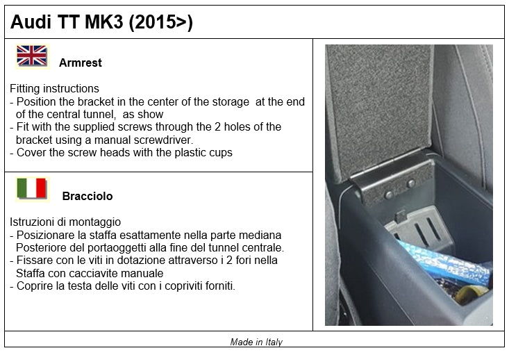 Audi TT MK3 (2015-2023) armrest