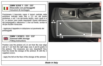 BMW Series 1 E81 and E87 armrest - invisible fitting