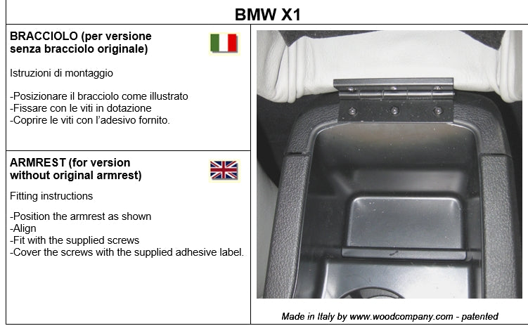BMW X1 E84 (2009-2015) armsteun - installatie onzichtbare