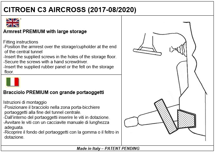 Citroën C3 Aircross (2017-08/2021) apoyabrazos