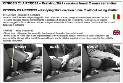 Citroën C3 Aircross 2021-2024 apoio de braco-túnel sem obturador