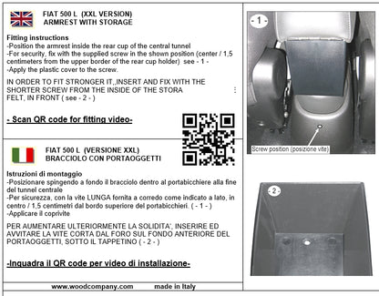 Fiat 500L 2012-05/2017 Trekking apoio de braco - instalação por encaixe
