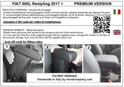 Fiat 500L 06/2017-2022 - bracciolo PREMIUM - installazione ad incastro