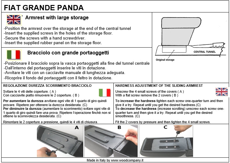 Fiat Grande Panda híbrido e elétrico apoio de braco