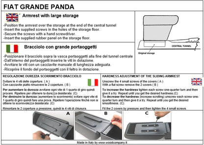 Fiat Grande Panda híbrido e elétrico apoio de braco