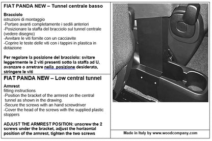 Fiat Panda (depuis 2012) accoudoir avec rangement