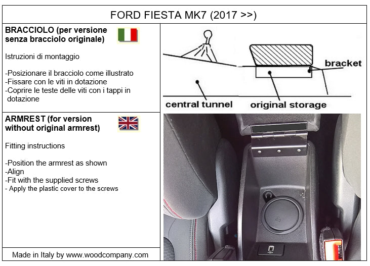 Ford Fiesta MK7 (from 2018) armrest