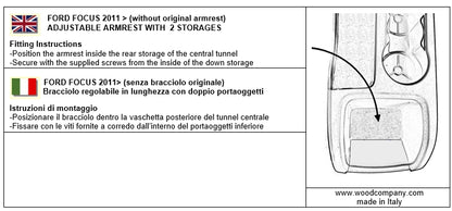 Ford Focus (2011-2018) apoio de braco - instalação por encaixe