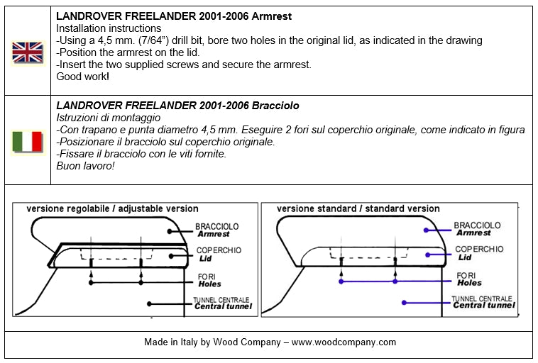 ランドローバー フリーランダー (2001-2006) 追加のアームレスト - 目に見えないインスタレーション-freelander 2001-2006