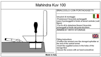 Mahindra Kuv 100 apoio de braco - instalação invisível