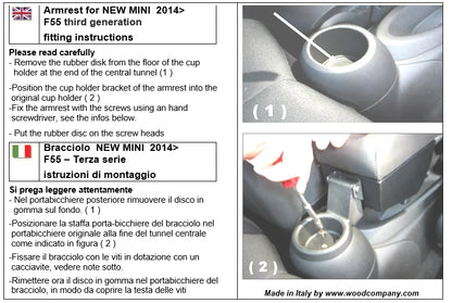Mini F55 (sinds 2014) met 5 deuren armsteun - installatie onzichtbare