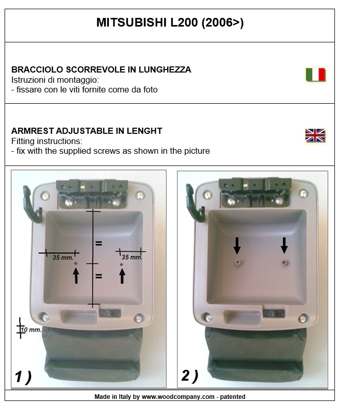 Mitsubishi L200 2006-2014 επιπλέον υποβραχιόνιο - αόρατη εγκατάσταση