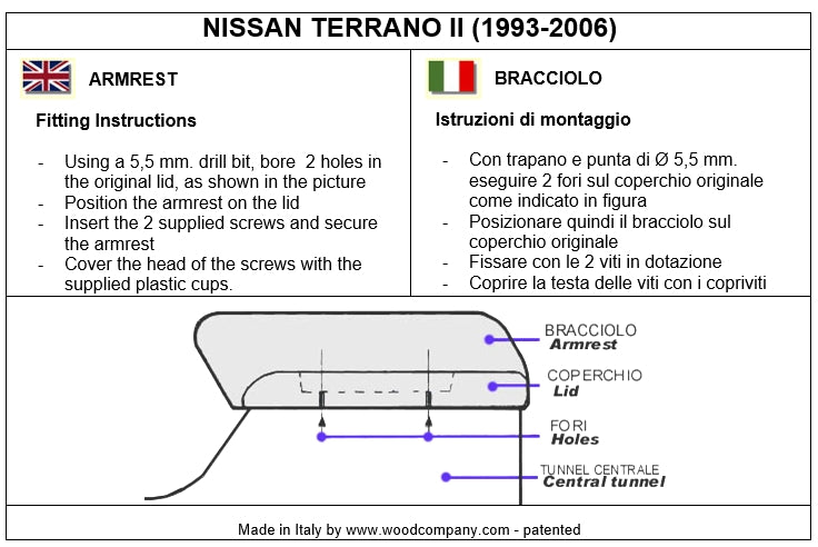 Nissan Terrano 2 επιπλέον υποβραχιόνιο - αόρατη εγκατάσταση
