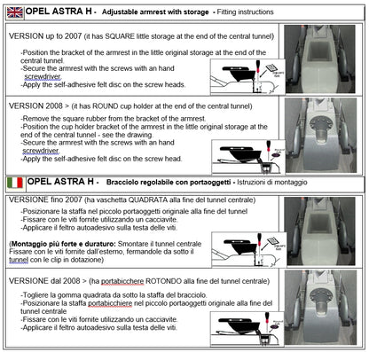 Opel Astra H (2004-2011) armrest