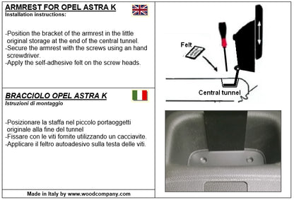 Opel Astra K armrest