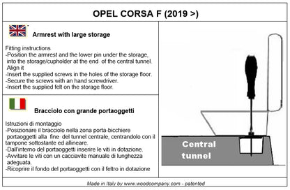 オペル コルサ F そして ーコルサE-電気  アームレスト - 目に見えないインスタレーション - corsa f e elettrica