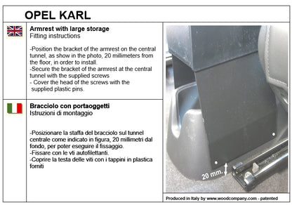 Opel Karl armrest