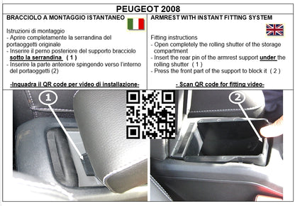 Peugeot 2008 (2013-2019) apoyabrazos - instalación por encaje
