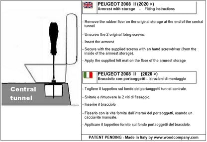 Peugeot 2008 (dal 2020) - bracciolo - installazione senza fori