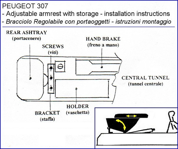 Peugeot 307 armrest