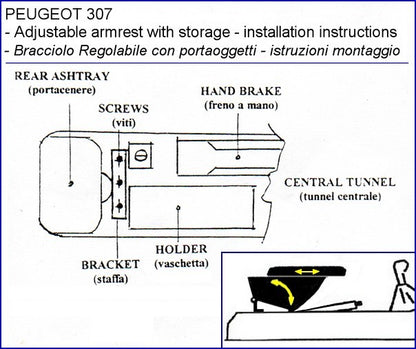 Peugeot 307 armrest