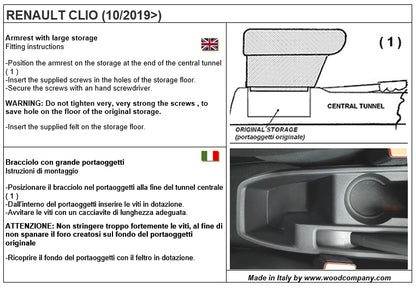 Renault Clio (από το 2019) υποβραχιόνιο - αόρατη εγκατάσταση