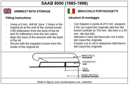 Saab 9000 apoyabrazos - instalación invisible