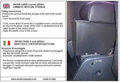 Skoda Fabia 4 serie (desde 2022) y Fabia Monte Carlo apoyabrazos